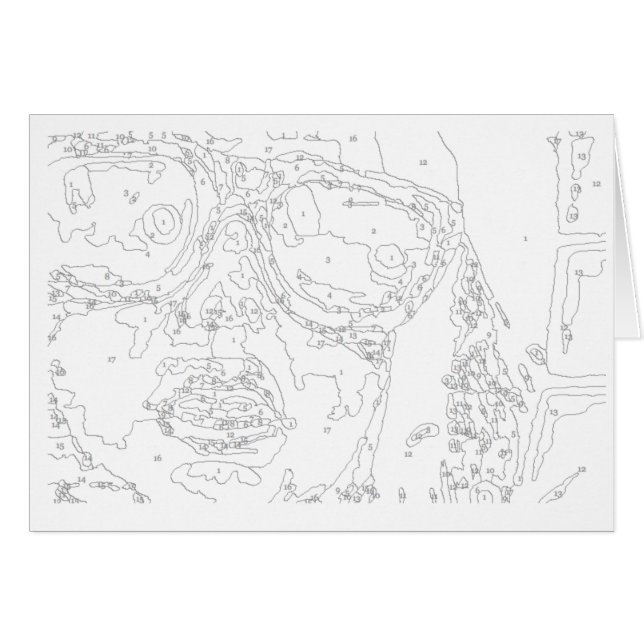 Paint by Numbers Card: Graffiti Girl (Front Horizontal)