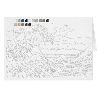 Paint by Numbers Card: The Great Wave off Kanagawa
