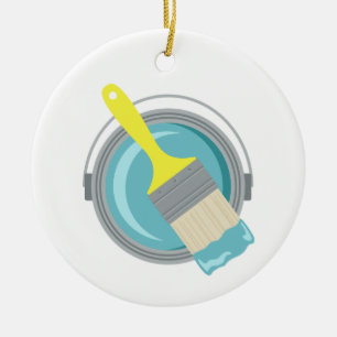 Paint Can & Brush Ceramic Tree Decoration