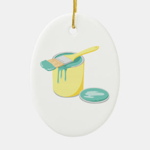 Paint Can & Brush Ceramic Tree Decoration
