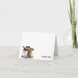 Paint Cans in Red Green Yellow Thank You Card