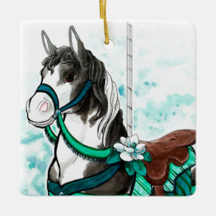 Paint Carousel Horse Ornament