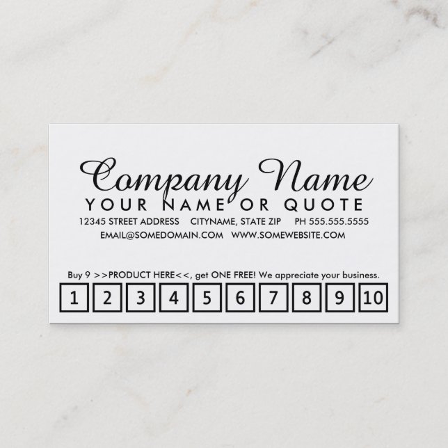 paint chip loyalty program card (Front)