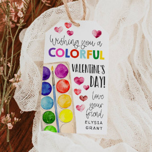 Paint Colorful Valentine Gift Tag