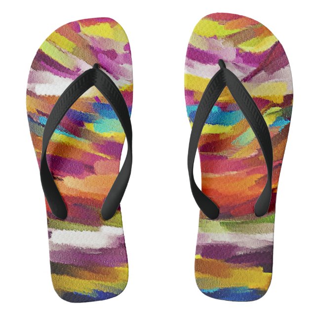 Paint Colour Splatter Brush Stroke #3 Jandals (Footbed)