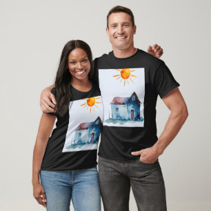 Paint Drawing, House And Sun Made By Child T-Shirt