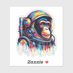Paint Drip Chimpanzee Astronaut