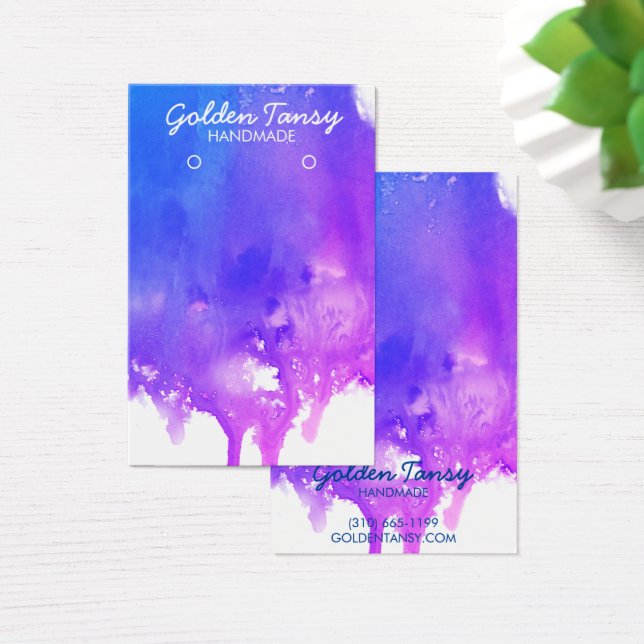 Paint Drip Earring Necklace Jewellery Display Card (Desk)