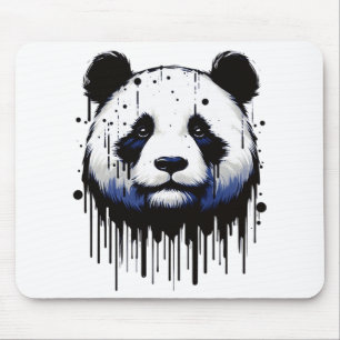 Paint Drip Panda Mouse Pad