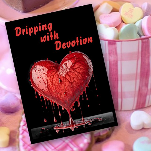 Paint Drip Red Heart Valentine Card (Creator Uploaded)