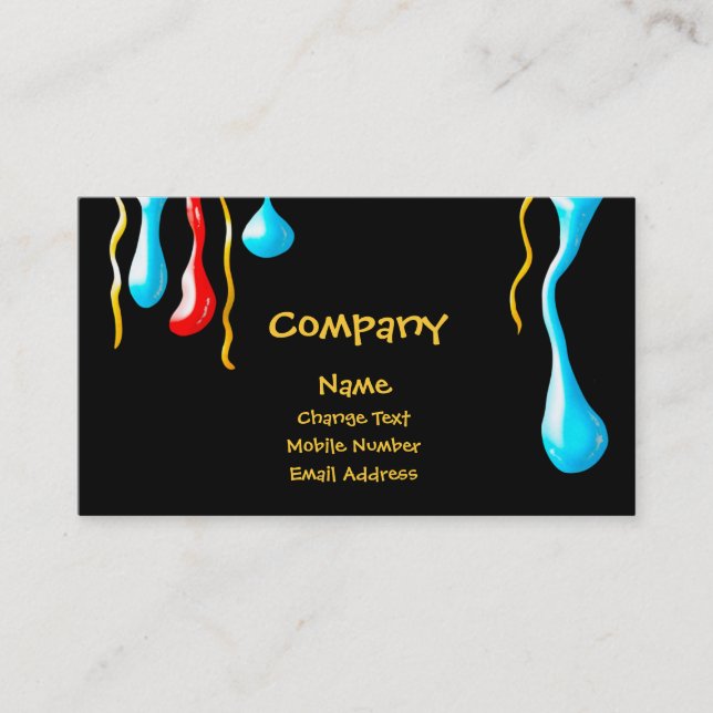 Paint Drips Business Card (Front)