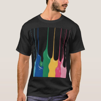 paint drips of pink, yellow, green and blue drippi T-Shirt
