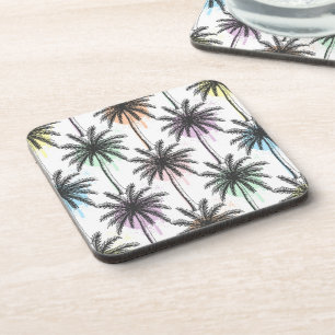 Paint Drop Palm Tree Pattern Coaster