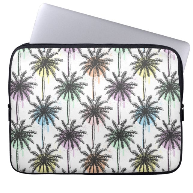 Paint Drop Palm Tree Pattern Laptop Sleeve (Front)