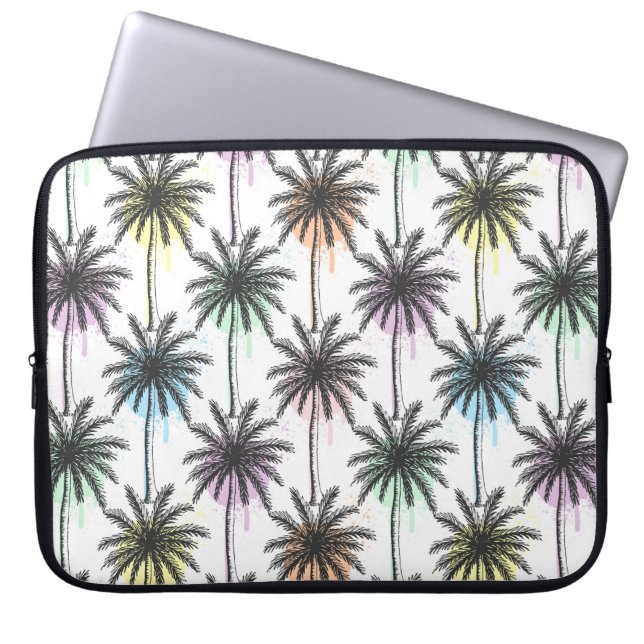 Paint Drop Palm Tree Pattern Laptop Sleeve (Front)