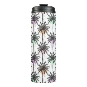 Paint Drop Palm Tree Pattern Thermal Tumbler
