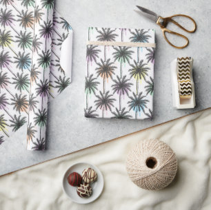 Paint Drop Palm Tree Pattern Wrapping Paper