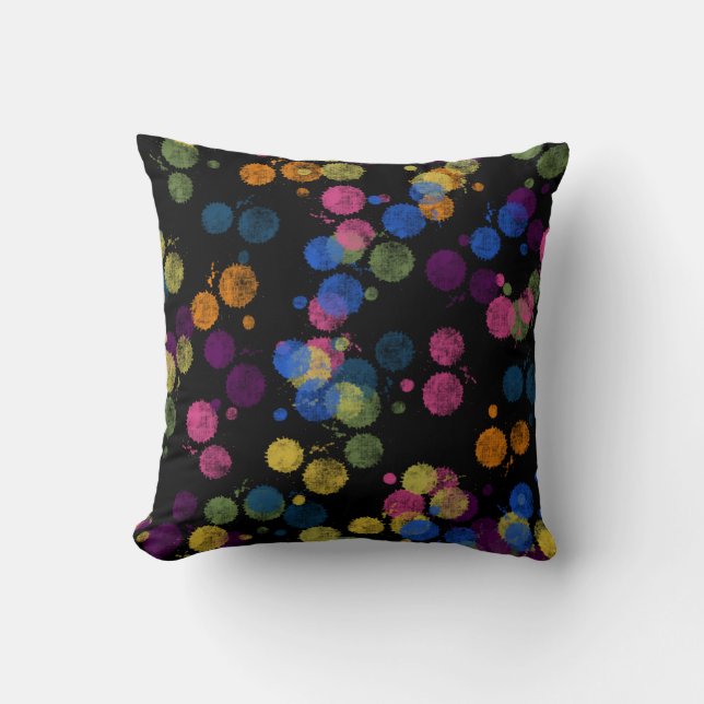 Paint Drops Throw Pillow (Front)
