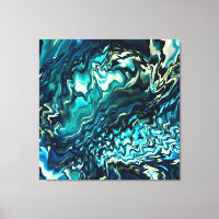 Paint flowing waves Aqua Black, Emerald 