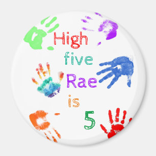 Paint Handprints Birthday with Personalised Name Magnet