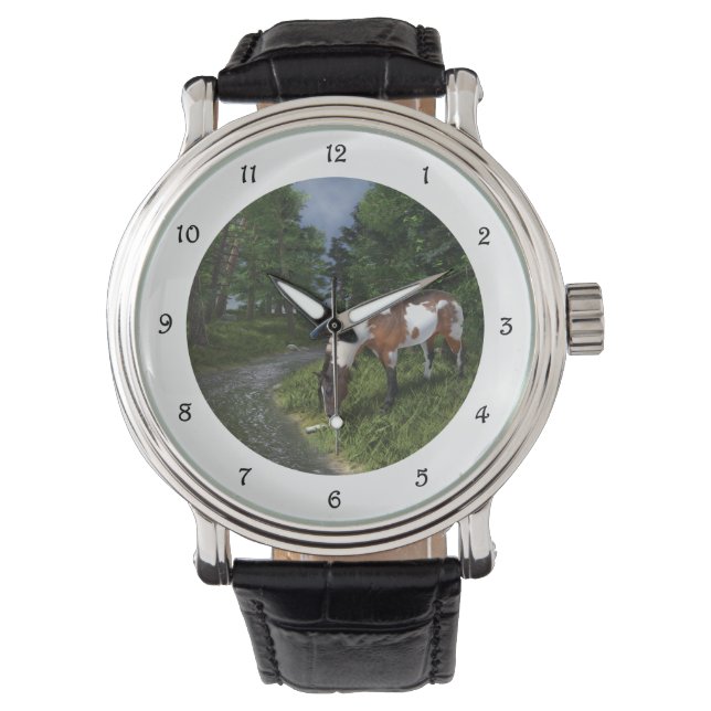 Paint Horse by the Forest Stream Watch (Front)