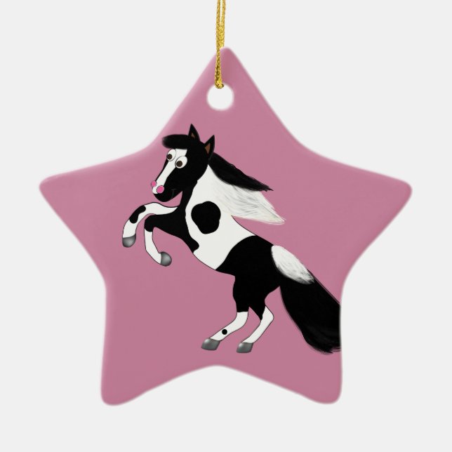 Paint Horse Ceramic Tree Decoration (Front)