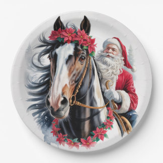 Paint Horse Christmas Paper Plate