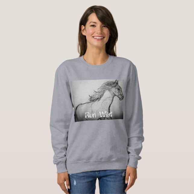 Paint Horse Galloping run wild Sweatshirt (Front Full)
