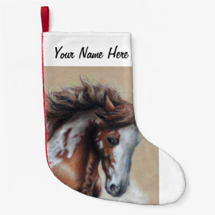 Paint horse in desert small christmas stocking