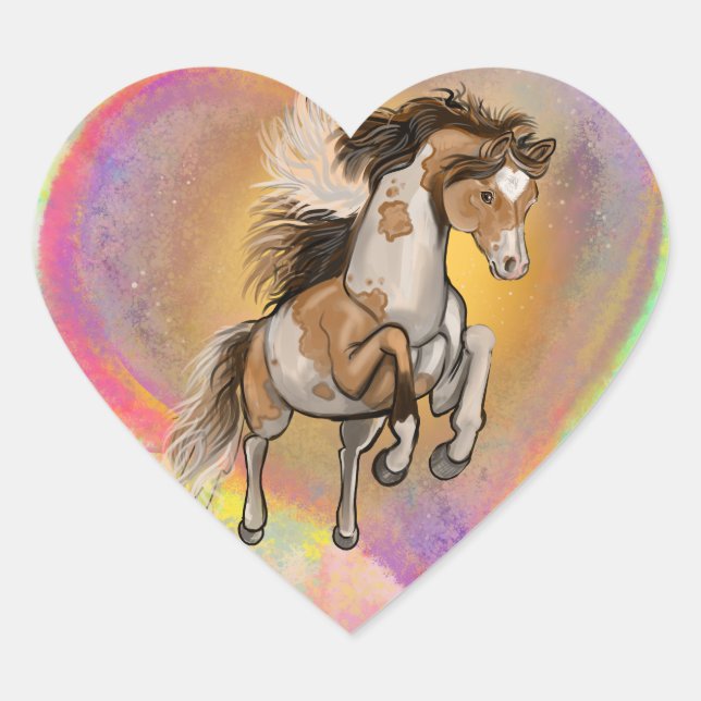 Paint Horse Love Heart Sticker (Front)