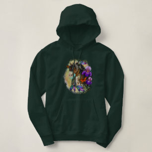 Paint Horse Mustang with Iris and butterflies Hoodie