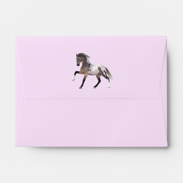 Paint Horse Running Pastel Envelope (Back (Top Flap))