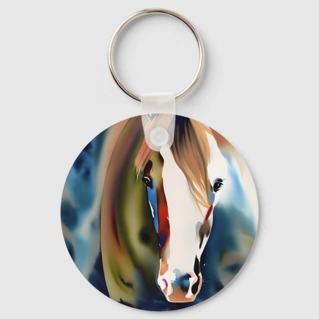 Paint Horse Watercolor Key Ring (Front)