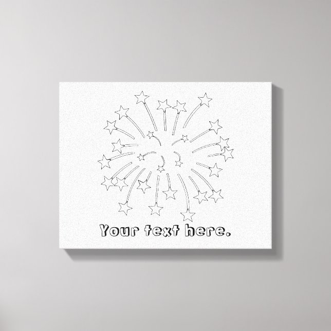 Paint It Easy Star Fireworks Your Text Canvas Print (Front)