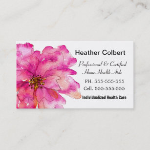Paint Me Pink Cheerful Caregiver Professional Business Card