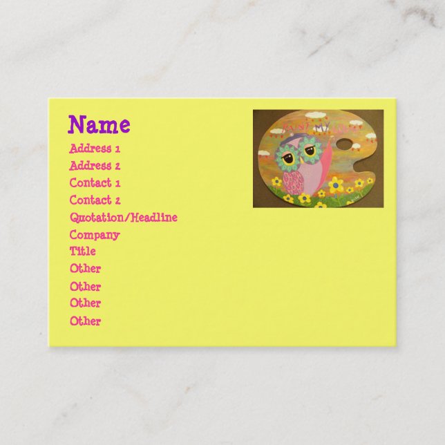 Paint My Love Owl Business Card (Front)