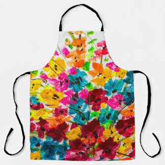 paint painting flowers texture, painting bright fl apron