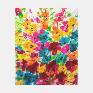 paint painting flowers texture, painting bright fl fleece blanket