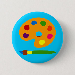 Paint Palette Art 6 Cm Round Badge