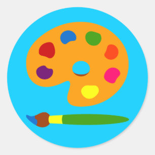 Paint Palette Art Classic Round Sticker