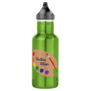 Paint Palette Art Cute Kids Water Bottle with Name