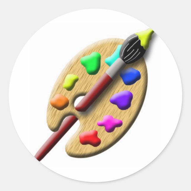 Paint Palette Classic Round Sticker (Front)