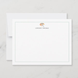 Paint Palette Green Border Personalised Stationery Card