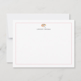Paint Palette Pink Border Personalised Stationery Card