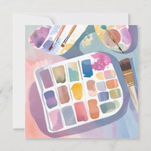 Paint Palette   Pretty Art Colourful Watercolor Card