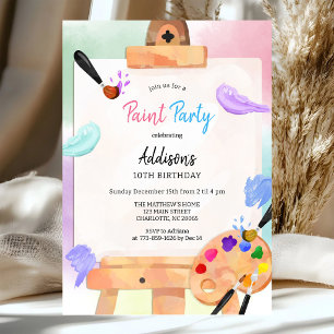 Paint Party Art Birthday Invitation