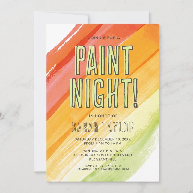 Paint Party Bridal Shower Invitation (Front)