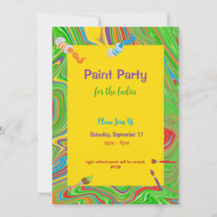 Paint Party for the Ladies Customisable Invitation