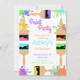 Paint Party Invitation, Art Party, Birthday Invitation