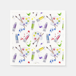 Paint Party Paper Napkins, Art Birthday Party Napkin